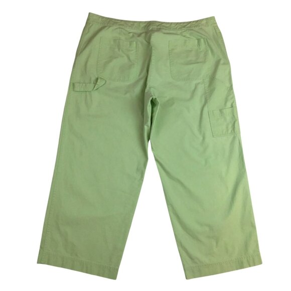 Eileen Fisher Womens Light Green Cotton Wide-Leg Pants Cropped Size L - Picture 4 of 10